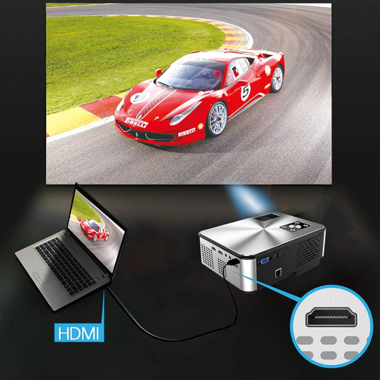 Cheerlux C9 1280x720 720P HD 스마트 프로젝터, HDMI x 2 / USB x 2 / VGA / AV 지원, C9 (블랙), C9, C9 (블랙 그레이)