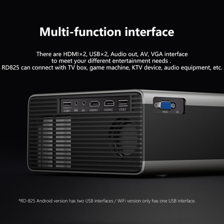 RD825 1280x720 2200루멘 미니 LED 프로젝터 홈 시어터, HDMI & AV & VGA & USB 지원, 모바일 폰 버전, 모바일 폰 버전