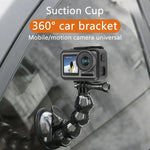 GoPro, Insta360, DJI 및 기타 액션 카메라용 흡착 컵 조 플렉스 클램프 마운트, 조 플렉스 클램프