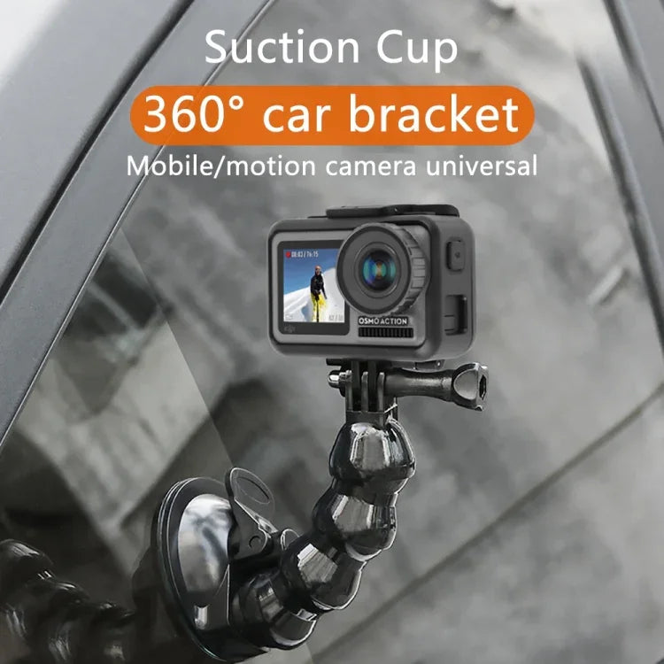 GoPro, Insta360, DJI 및 기타 액션 카메라용 흡착 컵 조 플렉스 클램프 마운트, 조 플렉스 클램프