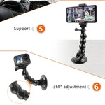 GoPro, Insta360, DJI 및 기타 액션 카메라용 흡착 컵 조 플렉스 클램프 마운트, 조 플렉스 클램프