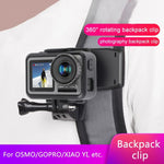 RUIGPRO 360도 회전 백팩 Rec-마운트 클립 클램프 마운트 및 나사 포함, GoPro, Insta360, DJI 및 기타 액션 카메라용, 360도 회전 클립
