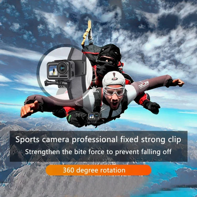 RUIGPRO 360도 회전 백팩 Rec-마운트 클립 클램프 마운트 및 나사 포함, GoPro, Insta360, DJI 및 기타 액션 카메라용, 360도 회전 클립