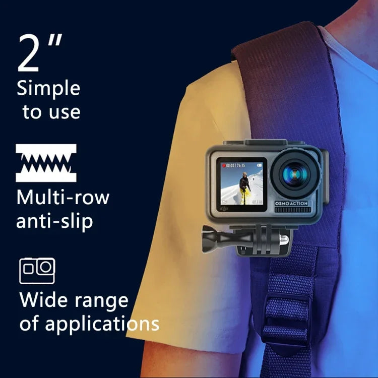 RUIGPRO 360도 회전 백팩 Rec-마운트 클립 클램프 마운트 및 나사 포함, GoPro, Insta360, DJI 및 기타 액션 카메라용, 360도 회전 클립
