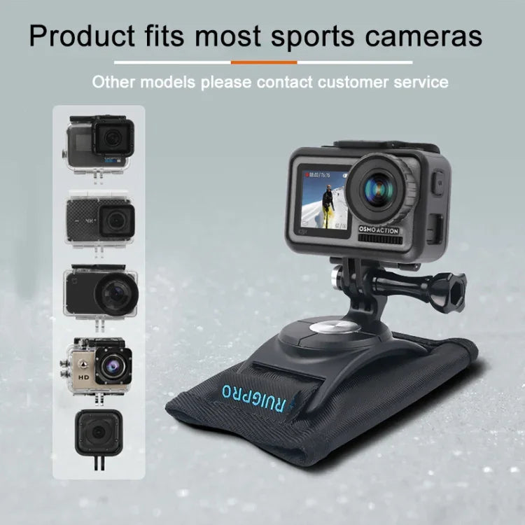 RUIGPRO 후크 앤 루프 패스너 백팩 Rec-마운트 클립 클램프 마운트 및 나사 포함, GoPro, Insta360, DJI 및 기타 액션 카메라용, 후크 앤 루프 패스너 클립