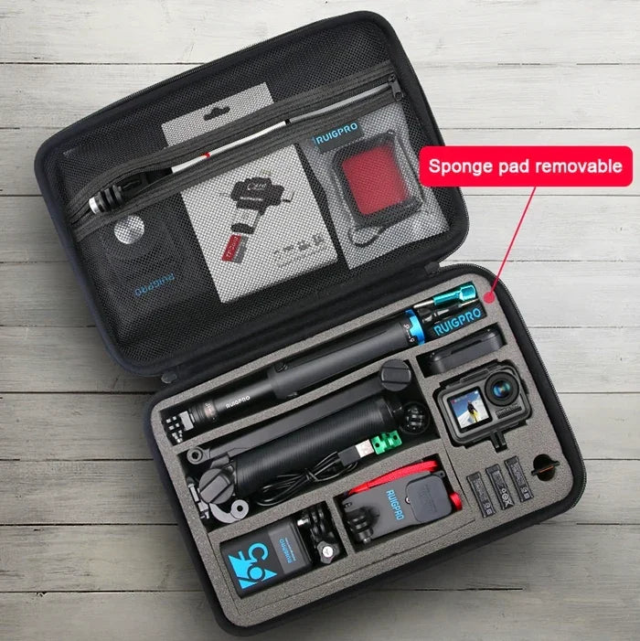 RUIGPRO 충격 방수 휴대용 케이스 박스 DJI Osmo Action용, 크기: 28cm x 19.7cm x 6.8cm, 중형