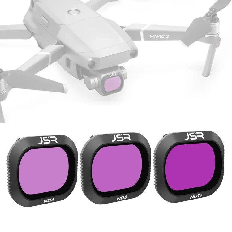 JSR 드론 3-in-1 ND4+ND8+ND16 렌즈 필터 DJI MAVIC 2 Pro용, ND4+ND8+ND16
