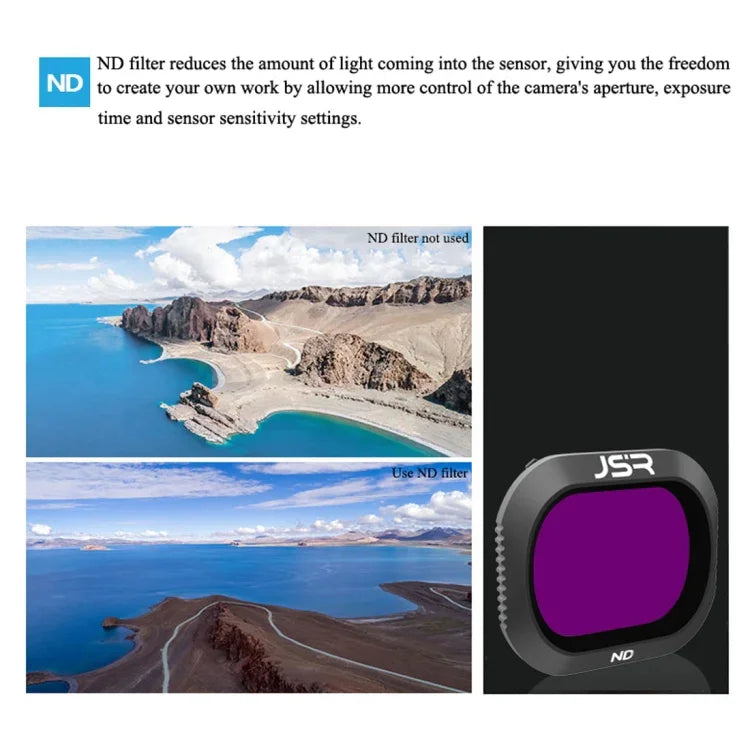 JSR 드론 3-in-1 ND4+ND8+ND16 렌즈 필터 DJI MAVIC 2 Pro용, ND4+ND8+ND16