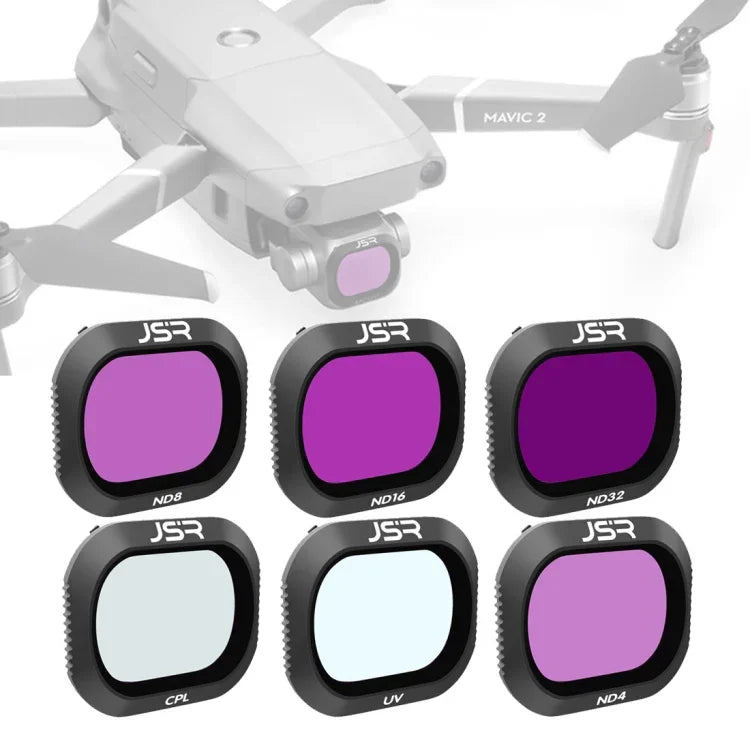 JSR 드론 6-in-1 UV+CPL+ND4+ND8+ND16+ND32 렌즈 필터 DJI MAVIC 2 Pro용, UV+CPL+ND4+ND8+ND16+ND32