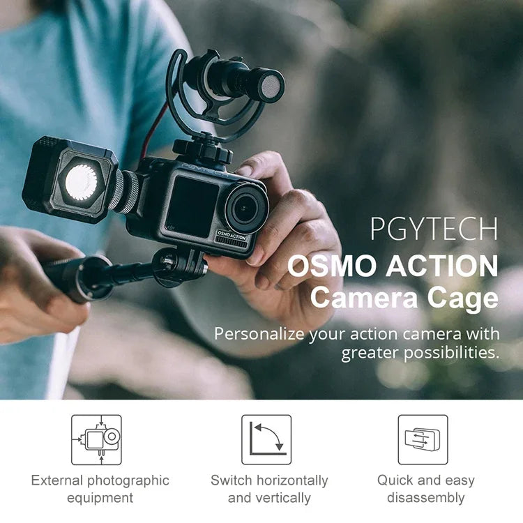 PGYTECH P-11B-010 스포츠 카메라 래빗 케이지 액세서리 브이로그 DJI Osmo Action용