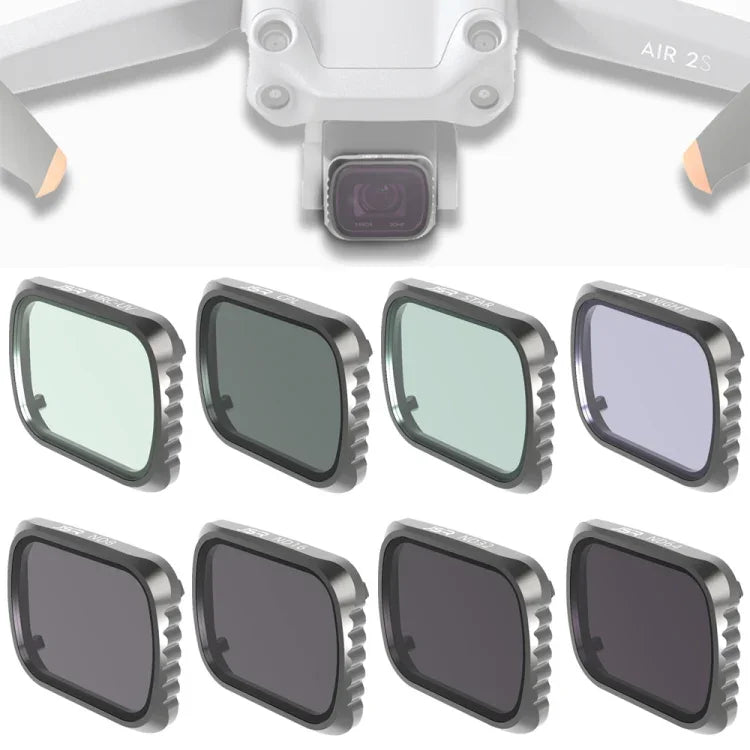 JSR KS 8-in-1 UV + CPL + ND8 + ND16 + ND32 + ND64 + STAR + NIGHT 렌즈 필터 DJI Air 2S용, 알루미늄 프레임, UV + CPL + ND8 + ND16 + ND32 + ND64 + STAR + NIGHT