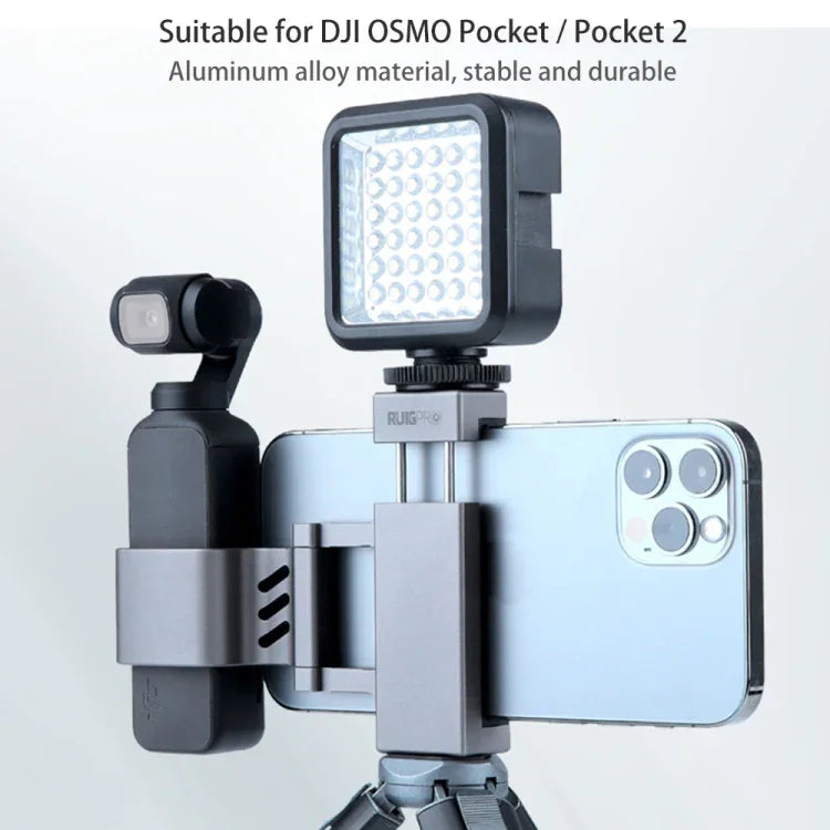 RUIGPRO 스마트폰 고정 클램프 1/4인치 홀더 마운트 브래킷 DJI OSMO Pocket / Pocket 2용