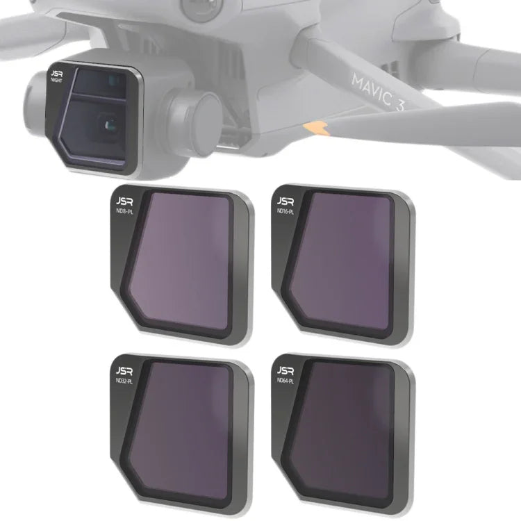 JSR 드론 4-in-1 ND8PL+ND16PL+ND32PL+ND64PL 렌즈 필터 DJI Mavic 3용, ND8PL+ND16PL+ND32PL+ND64PL