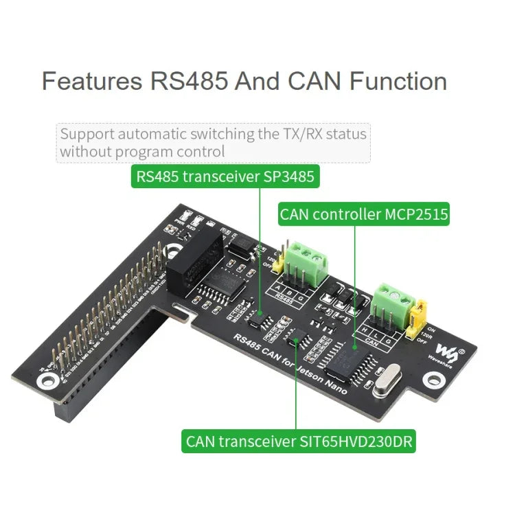 Waveshare RS485 CAN 확장 보드 Jetson Nano용, 디지털 절연, 내장 보호 회로