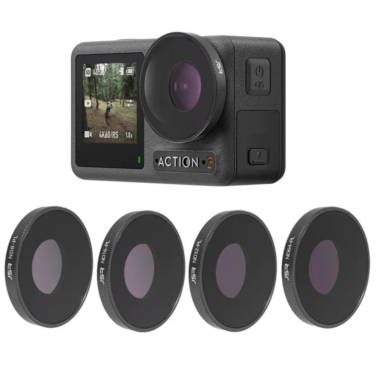 JSR 4 in 1 ND8PL / ND16PL / ND32PL / ND64 PL 렌즈 필터 DJI Osmo Action 3용, 4 in 1 NDPL