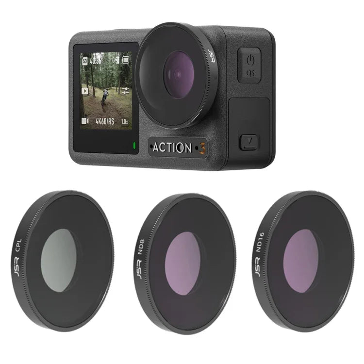 DJI Osmo Action 3용 JSR 3-in-1 CPL ND8 ND16 렌즈 필터, 3-in-1