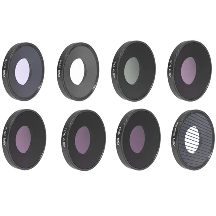 DJI Osmo Action 3용 JSR 8-in-1 스트릭 블루 CPL ND8 ND16 ND32 ND64 스타 나이트 렌즈 필터, 8-in-1