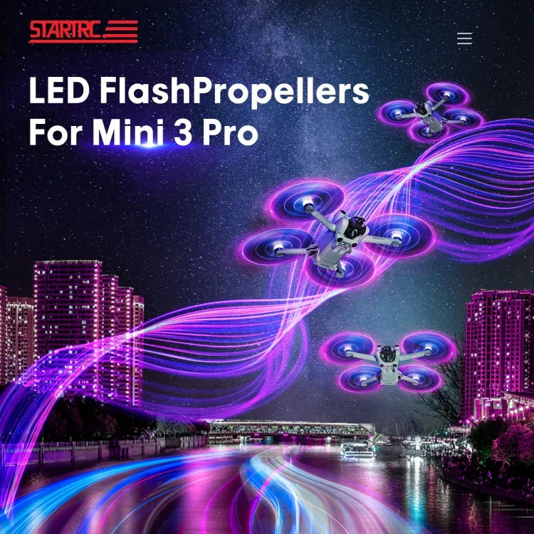 DJI Mini 4 Pro / Mavic Mini 3 Pro 스타트RC 2쌍 컬러 LED 플래시 램프 저소음 프로펠러, DJI Mavic Mini 3 Pro용