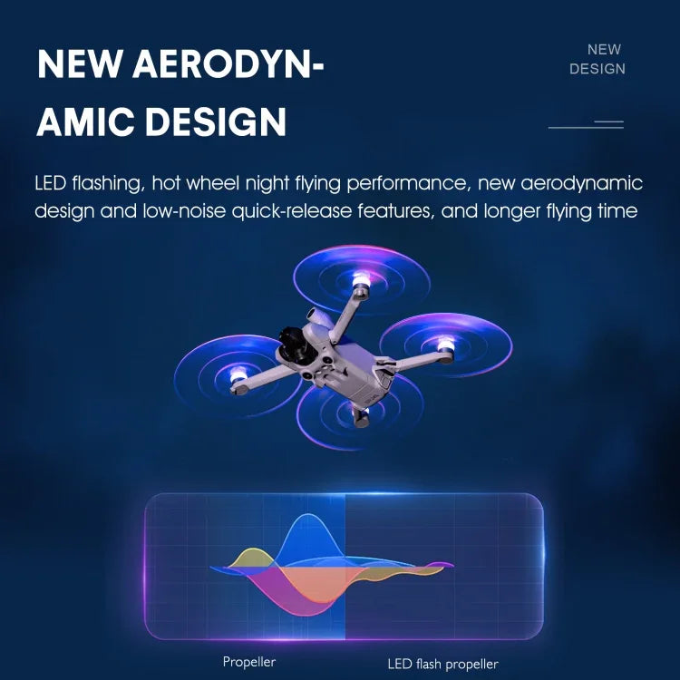 DJI Mini 4 Pro / Mavic Mini 3 Pro 스타트RC 2쌍 컬러 LED 플래시 램프 저소음 프로펠러, DJI Mavic Mini 3 Pro용