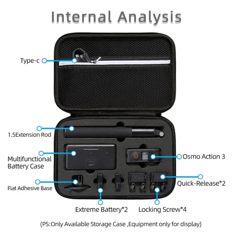 DJI Osmo Action 3 휴대용 수납 케이스 가방, 크기: 21.5 x 29.5 x 10cm, DJI Osmo Action 3용