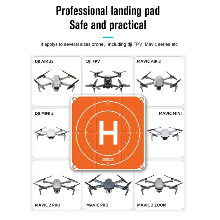 STARTRC 65cm 휴대용 접이식 사각 주차 매트 착륙 패드 DJI FPV / mini 2 / Mavic Air 2 / Air 2S용, 65cm