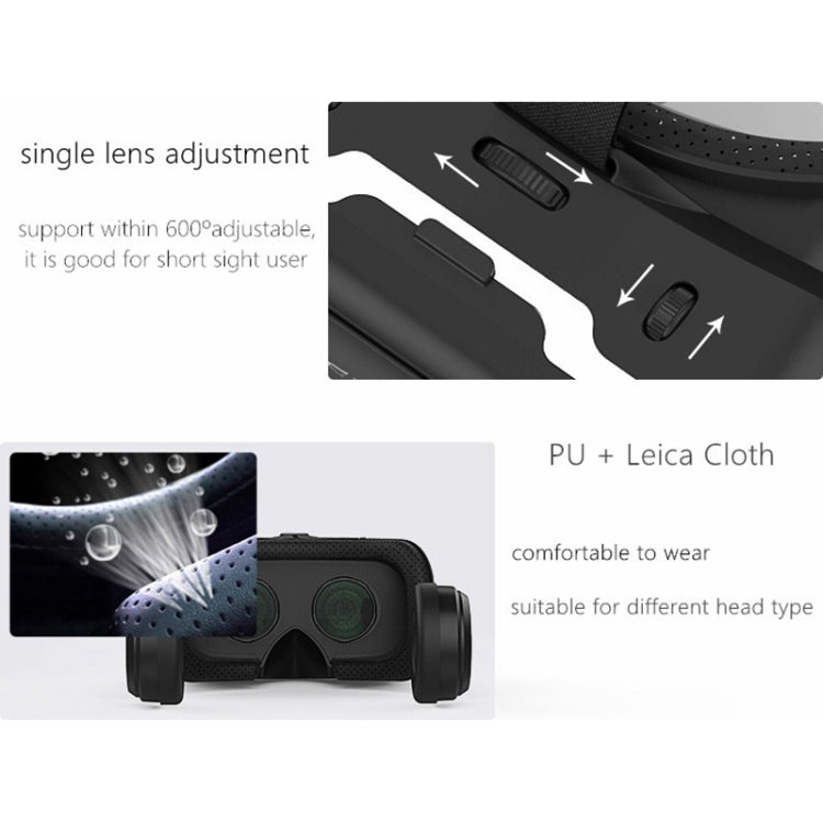 VR SHINECON G04E 가상 현실 3D 비디오 안경 3.5인치 - 6.0인치 스마트폰용 HiFi 헤드셋 포함