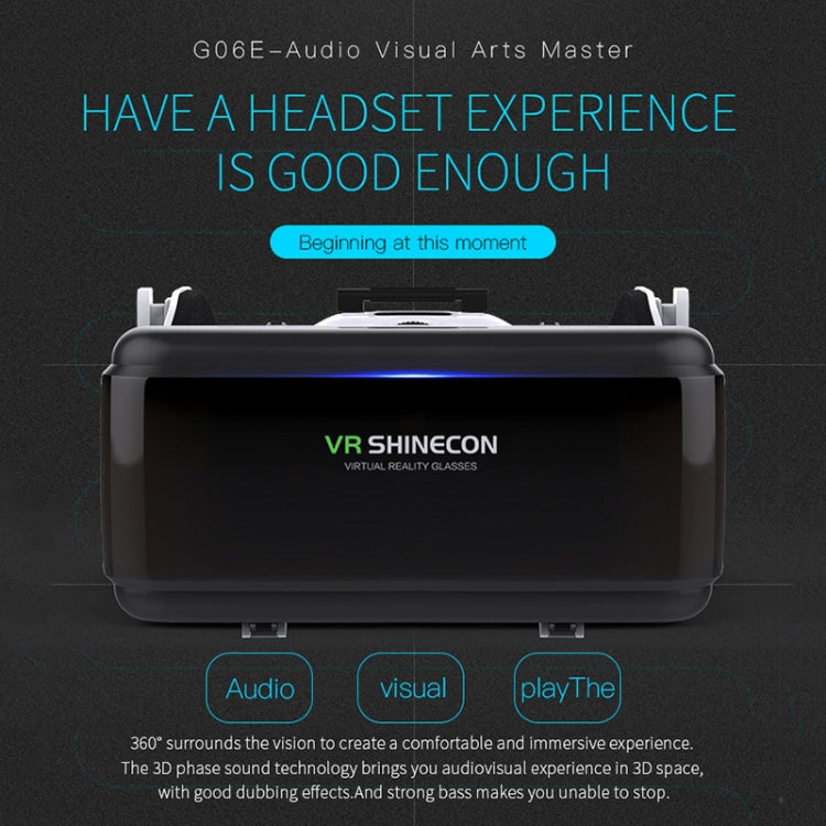 VR SHINECON G06E 가상 현실 3D 비디오 안경, 4.7인치 - 6.1인치 스마트폰용 헤드셋 포함, G06E