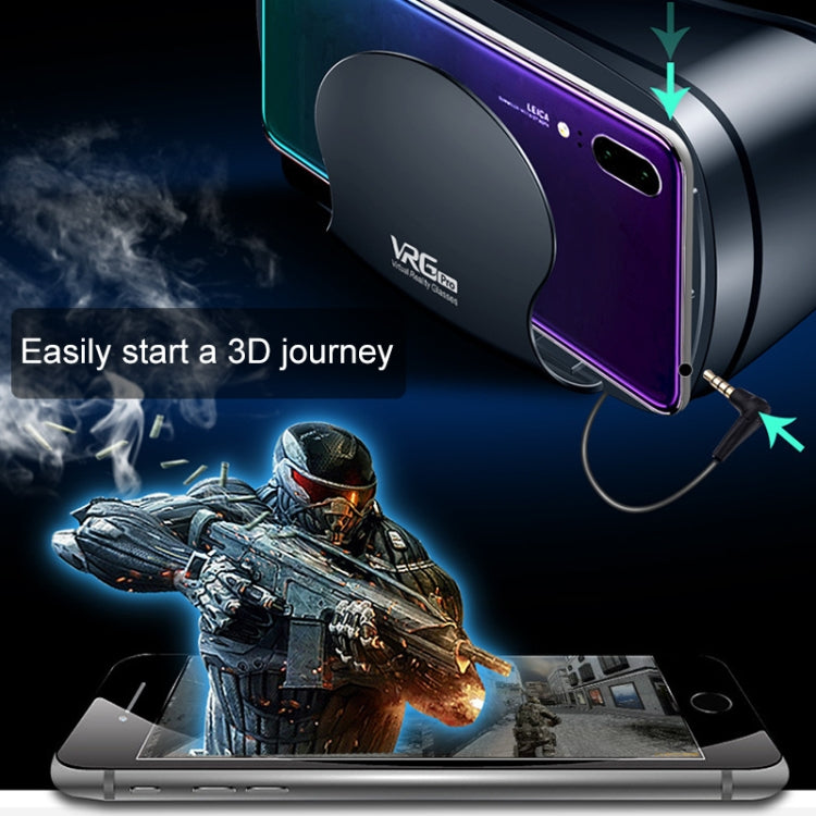 VRG Pro 오디오 비디오 버전 올인원 휴대폰 3D VR 안경, 블루레이 코팅 렌즈 없음