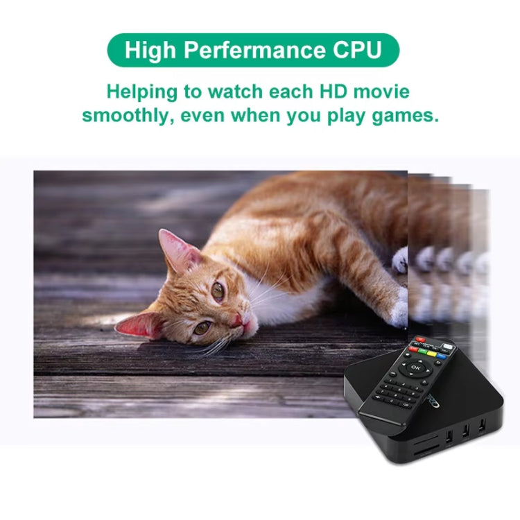 MXQ Pro 5G 1280 x 720 풀 HD 미디어 플레이어 1GB+8GB RK30Board 쿼드 코어 안드로이드 7.1 TV 박스 리모컨 포함