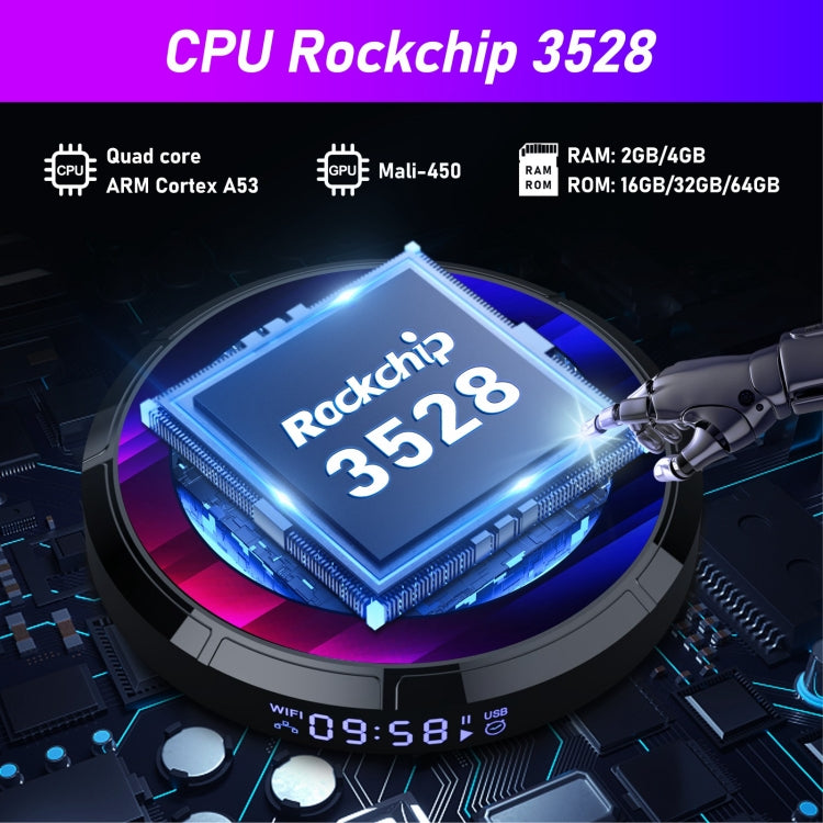 H96 Max 8K 울트라 HD 스마트 TV 박스 안드로이드 13.0 미디어 플레이어 리모컨 포함, RK3528 쿼드코어, 4GB+64GB, 4GB+64GB
