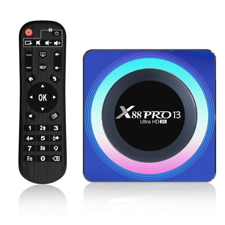 아크릴 X88 Pro 13 8K 울트라 HD 안드로이드 13.0 스마트 TV 박스 리모컨 포함, RK3528 쿼드코어, 4G+64GB, 4G+64GB