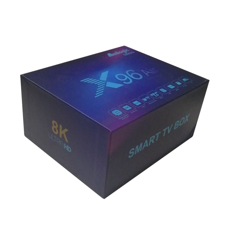 X96 Air 8K 스마트 TV 박스 안드로이드 9.0 미디어 플레이어 리모컨 포함, 쿼드코어 Amlogic S905X3, RAM: 4GB, ROM: 32GB, 듀얼 밴드 WiFi, 블루투스, AU 플러그, 4GB+32GB