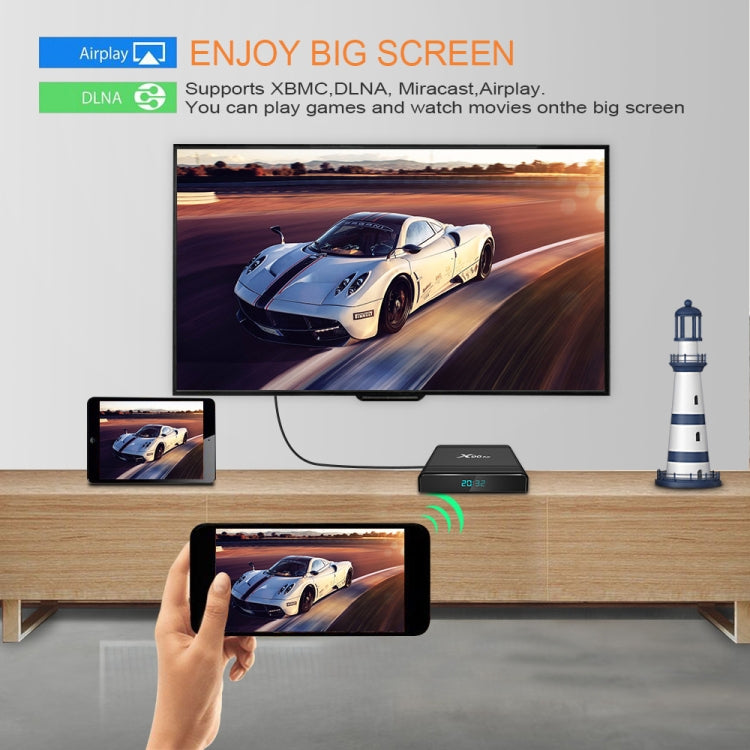 X96 Air 8K 스마트 TV 박스 안드로이드 9.0 미디어 플레이어 리모컨 포함, 쿼드코어 Amlogic S905X3, RAM: 4GB, ROM: 64GB, 듀얼 밴드 WiFi, 블루투스, AU 플러그, 4GB+64GB