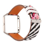 For Fitbit Blaze Leather Replacement Strap Watchband, A, B, C, D, E, F, G, Flamingo, Green Leaf, Peony, Red Flower, Sunflower
