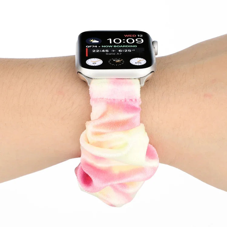 플란넬 헤어 링 교체 스트랩 시계줄, Apple Watch Ultra 49mm / 시리즈 8&7 45mm / SE 2&6&SE&5&4 44mm / 3&2&1 42mm용, Apple Watch 시리즈 7 45mm / 6 & SE & 5 & 4 44mm / 3 & 2 & 1 42mm용