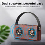 D10 Bluetooth 4.2 Portable Wooden Handheld Bluetooth Speaker, D10(Red Wood Texture)