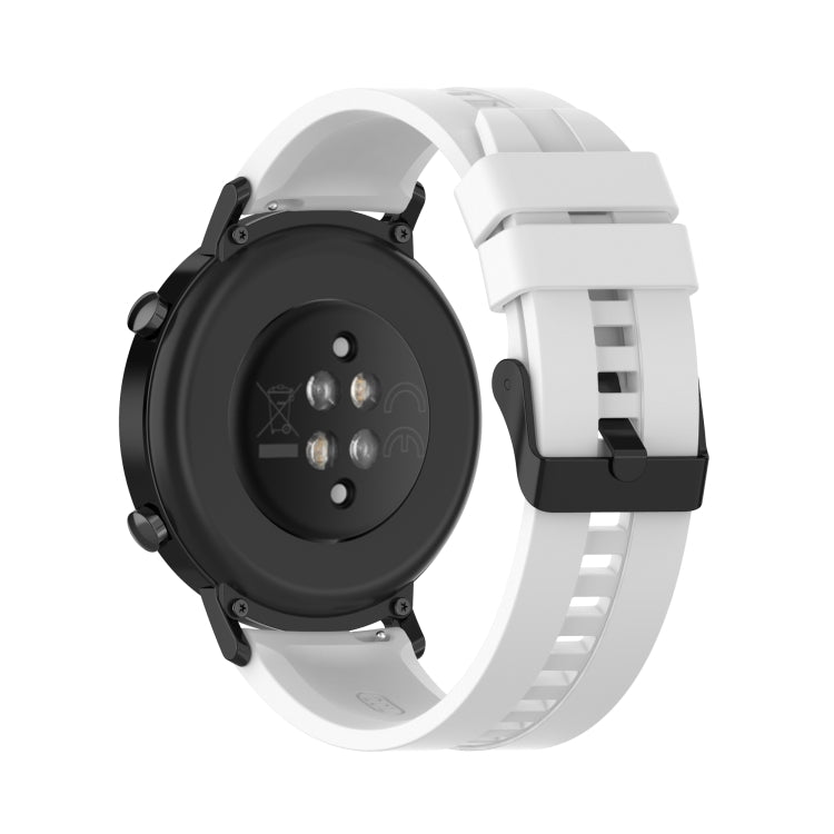 For Huawei Watch GT 2 42mm Silicone Replacement Wrist Strap Watchband, with Black Buckle, with Silver Buckle