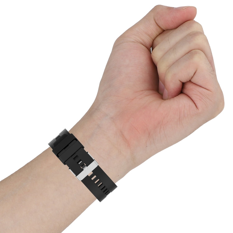 For Huawei Watch GT 2 42mm Silicone Replacement Wrist Strap Watchband, with Black Buckle, with Silver Buckle