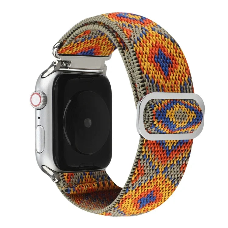 금속 일본식 버클 탄성 나일론 교체용 시계줄, Apple Watch 시리즈 7 45mm / 6 & SE & 5 & 4 44mm / 3 & 2 & 1 42mm용, Apple Watch 시리즈 8&7 41mm / SE 2&6&SE&5&4 40mm / 3&2&1 38mm용