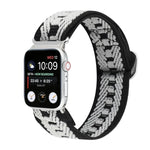 금속 일본식 버클 탄성 나일론 교체용 시계줄, Apple Watch 시리즈 7 45mm / 6 & SE & 5 & 4 44mm / 3 & 2 & 1 42mm용, Apple Watch 시리즈 8&7 41mm / SE 2&6&SE&5&4 40mm / 3&2&1 38mm용
