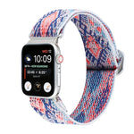 금속 일본식 버클 탄성 나일론 교체용 시계줄, Apple Watch 시리즈 7 45mm / 6 & SE & 5 & 4 44mm / 3 & 2 & 1 42mm용, Apple Watch 시리즈 8&7 41mm / SE 2&6&SE&5&4 40mm / 3&2&1 38mm용