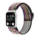 금속 일본식 버클 탄성 나일론 교체용 시계줄, Apple Watch 시리즈 7 45mm / 6 & SE & 5 & 4 44mm / 3 & 2 & 1 42mm용, Apple Watch 시리즈 8&7 41mm / SE 2&6&SE&5&4 40mm / 3&2&1 38mm용