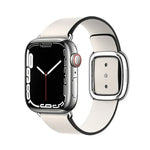 모던 스타일 가죽 시계줄 Apple Watch 49mm / 46mm / 45mm / 44mm / 42mm용, Apple Watch 49mm / 46mm / 45mm / 44mm / 42mm용, Apple Watch Ultra 49mm / 시리즈 8&7 45mm / SE 2&6&SE&5&4 44mm / 3&2&1 42mm용