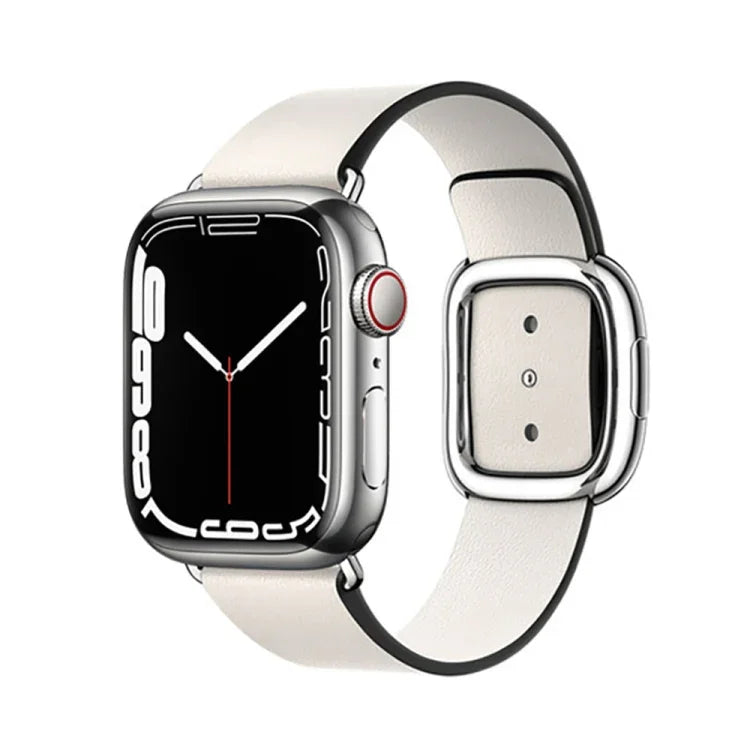 모던 스타일 가죽 시계줄 Apple Watch 49mm / 46mm / 45mm / 44mm / 42mm용, Apple Watch 49mm / 46mm / 45mm / 44mm / 42mm용, Apple Watch Ultra 49mm / 시리즈 8&7 45mm / SE 2&6&SE&5&4 44mm / 3&2&1 42mm용