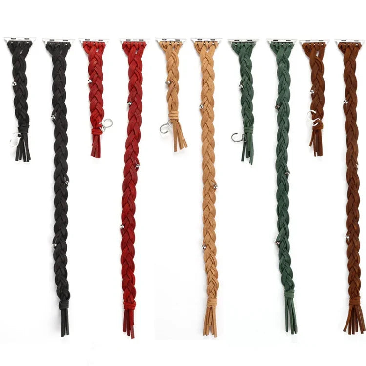 손으로 짠 가죽 시계줄, 애플 워치 시리즈 6 & SE & 5 & 4 44mm / 3 & 2 & 1 42mm용, 애플 워치 울트라 49mm / 시리즈 8&7 45mm / SE 2&6&SE&5&4 44mm / 3&2&1 42mm용, 애플 워치 시리즈 7 45mm / 6 & SE & 5 & 4 44mm / 3 & 2 & 1 42mm용