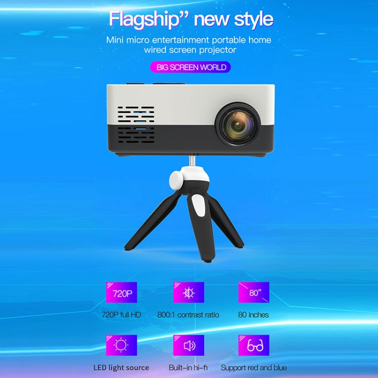 J15 1920 x 1080P HD 가정용 미니 LED 프로젝터 삼각대 마운트 지원 AV / HDMI x 1 / USB x 1 / TF x 1, EU 플러그, US 플러그, UK 플러그, AU 플러그