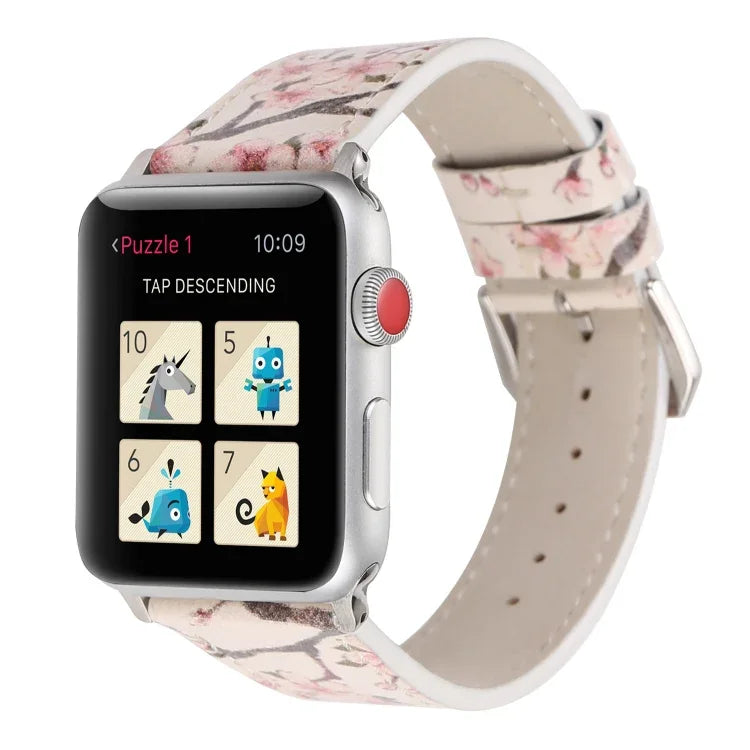 플럼 시리즈 가죽 교체용 시계줄, Apple Watch Series 6 & SE & 5 & 4 40mm / 3 & 2 & 1 38mm용, Apple Watch Series 8&7 41mm / SE 2&6&SE&5&4 40mm / 3&2&1 38mm용, Apple Watch Series 7 41mm / 6 & SE & 5 & 4 40mm / 3 & 2 & 1 38mm용