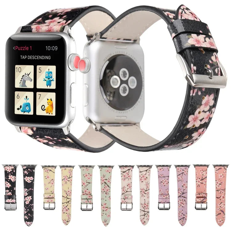 플럼 시리즈 가죽 교체용 시계줄, Apple Watch Series 6 & SE & 5 & 4 40mm / 3 & 2 & 1 38mm용, Apple Watch Series 8&7 41mm / SE 2&6&SE&5&4 40mm / 3&2&1 38mm용, Apple Watch Series 7 41mm / 6 & SE & 5 & 4 40mm / 3 & 2 & 1 38mm용