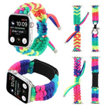 우산 코드 무지개 시계줄, Apple Watch Series 6 & SE & 5 & 4 40mm / 3 & 2 & 1 38mm용, Apple Watch Series 8&7 41mm / SE 2&6&SE&5&4 40mm / 3&2&1 38mm용, Apple Watch Series 7 41mm / 6 & SE & 5 & 4 40mm / 3 & 2 & 1 38mm용