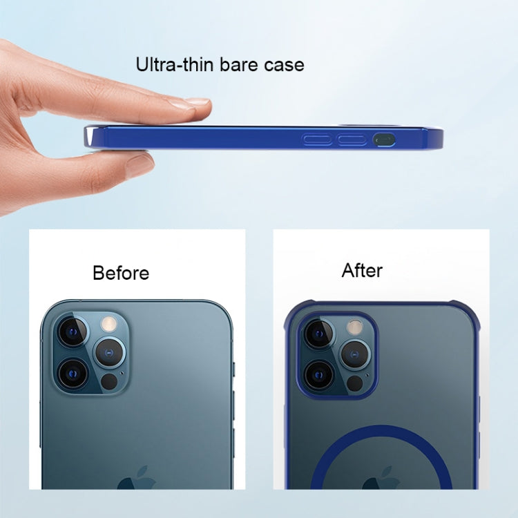 Straight Side Laser Plating Full Coverage Clear TPU Shockproof Magsafe Case, For iPhone 12 mini, For iPhone 12 Pro Max, For iPhone 12 Pro